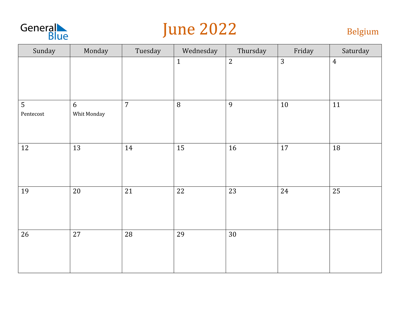 june 2022 calendar belgium