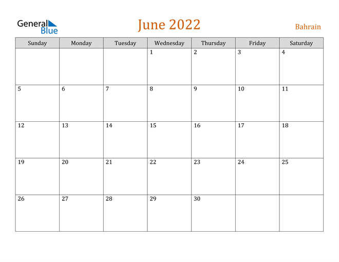 June 2022 Holiday Calendar