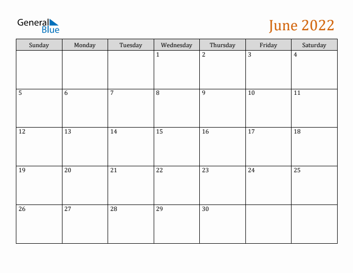 Editable June 2022 Calendar