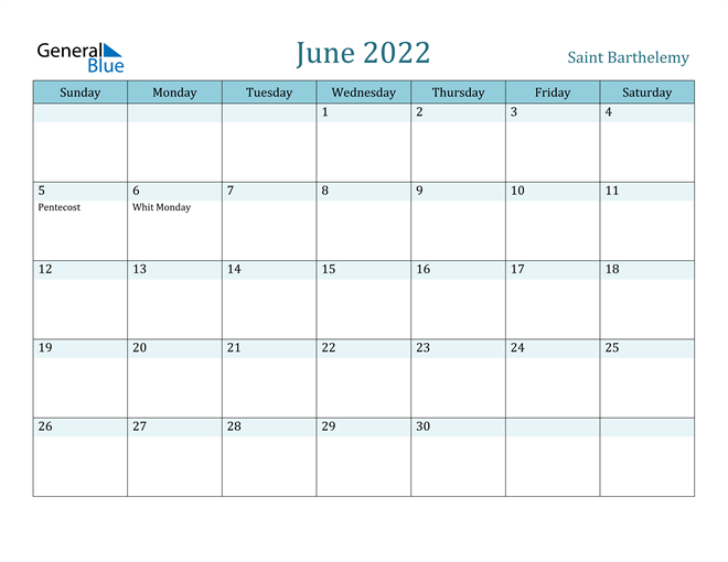 June 2022 Calendar with Holidays in PDF, Word, and Excel