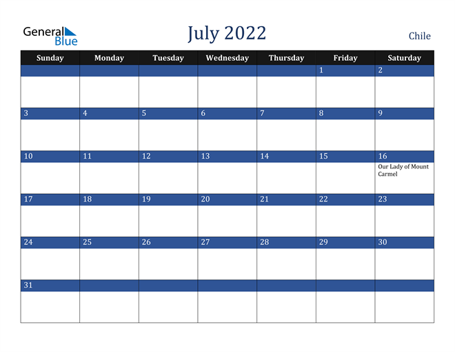 July 2022 Chile Calendar