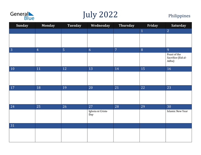 July 2022 Philippines Calendar