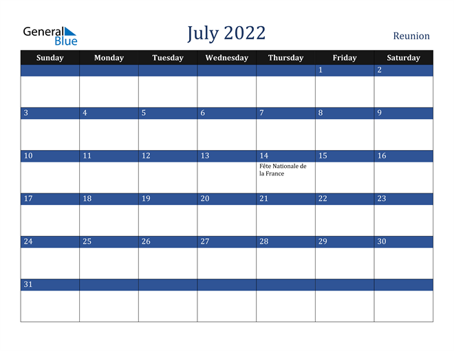 July 2022 Reunion Calendar