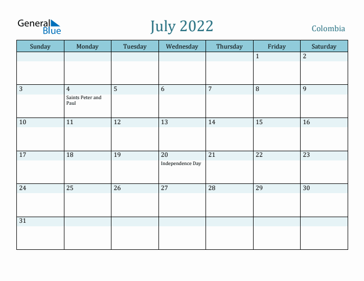 July 2022 Calendar with Holidays