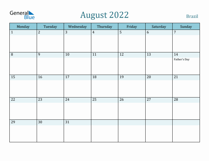 August 2022 Calendar with Holidays