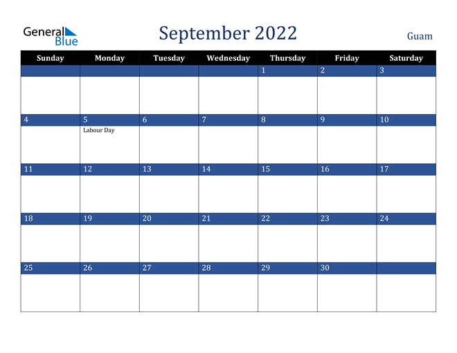 September 2022 Guam Calendar