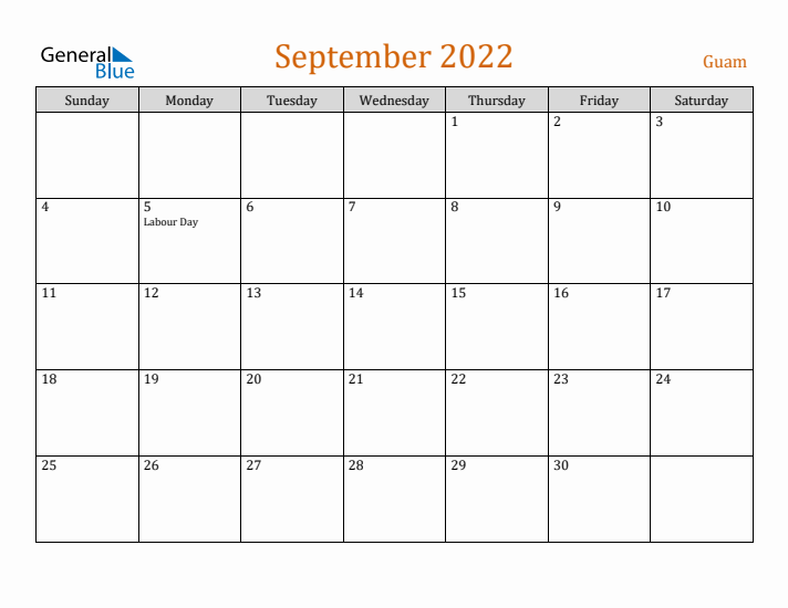 September 2022 Holiday Calendar with Sunday Start
