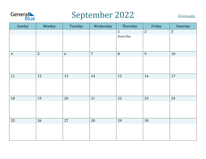 September 2022 Calendar with Holidays in PDF, Word, and Excel