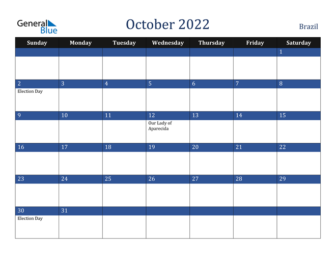 October 2022 Brazil Calendar