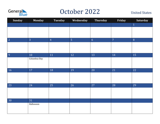 October 2022 United States Calendar
