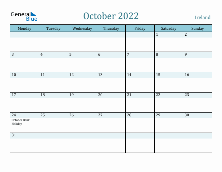 October 2022 Calendar with Holidays