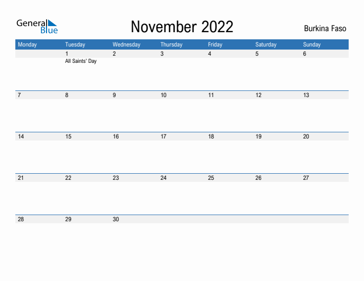 Fillable November 2022 Calendar
