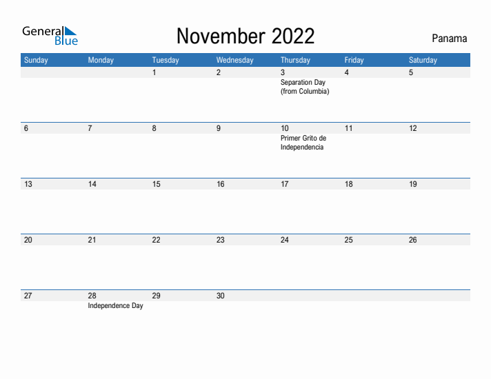 Fillable November 2022 Calendar