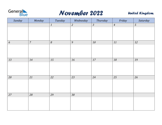 November 2022 Calendar Holidays United Kingdom November 2022 Calendar With Holidays