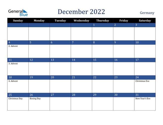 December 2022 Germany Calendar