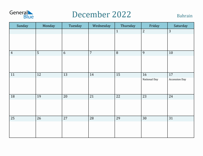 December 2022 Calendar with Holidays