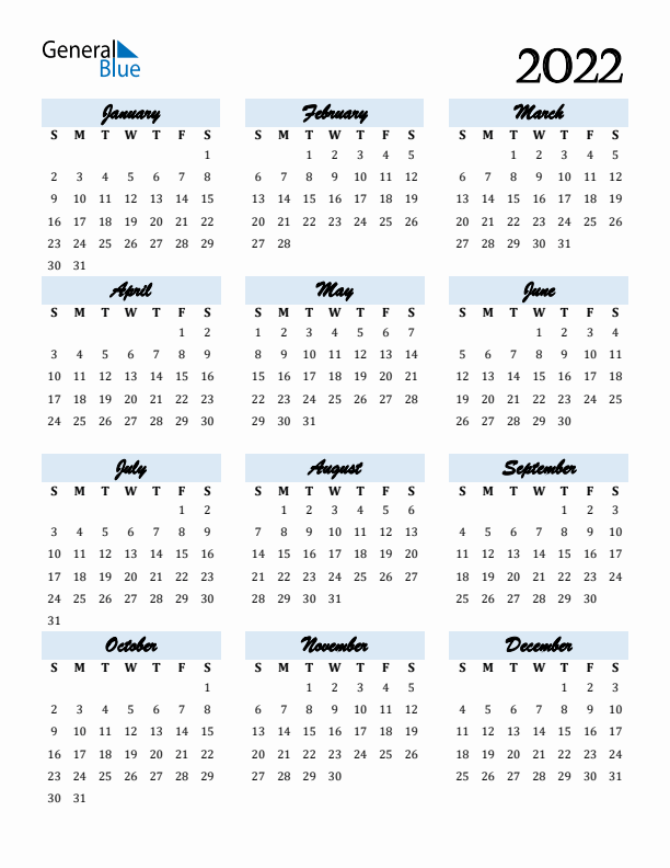 Calendar 2022 Free Download
