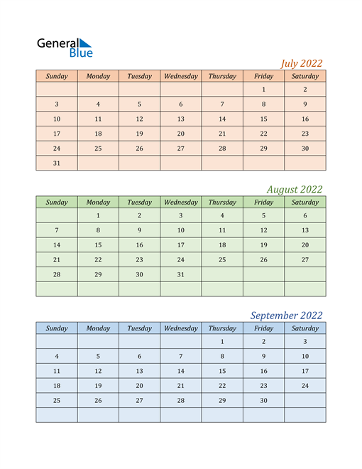 2022 q3 three month quarterly calendar