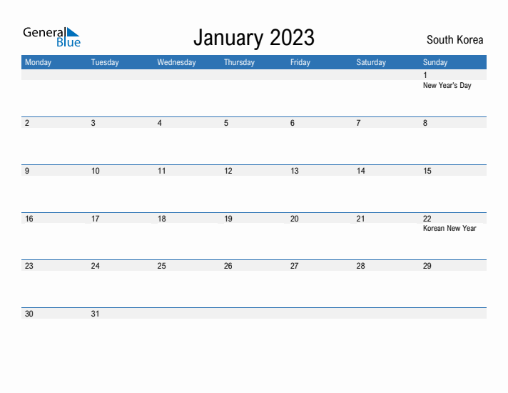 Fillable January 2023 Calendar