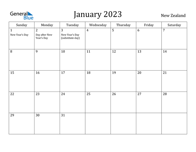 New Zealand Calendar 2023 Printable Get Calendar 2023 Update