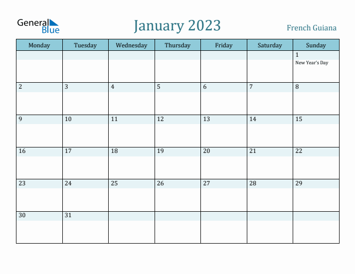 January 2023 Calendar with Holidays