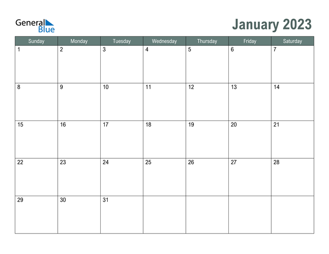 January 2023 Calendar Editable Word Printable Coloring Pages