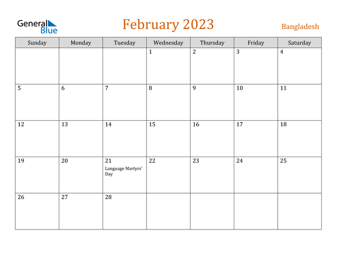 February 2023 Holiday Calendar