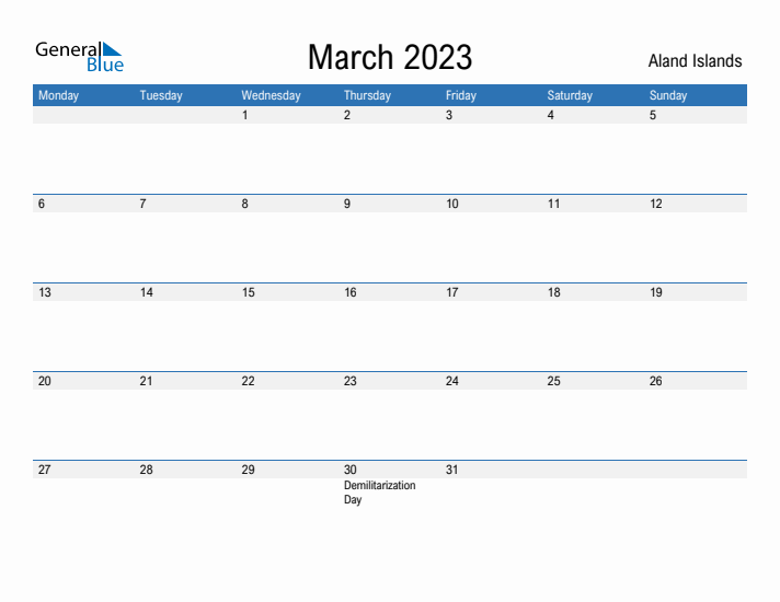 Fillable March 2023 Calendar