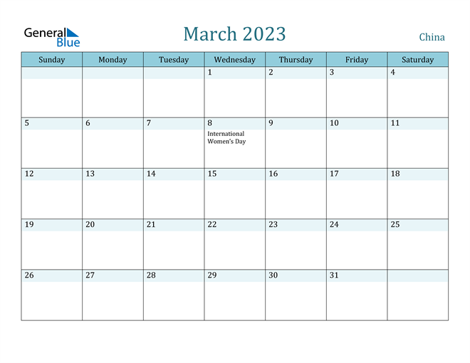 March 2023 Calendar with Holidays in PDF, Word, and Excel