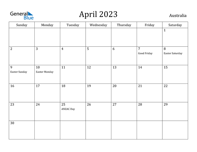 Free Calendar Printable 2023 April