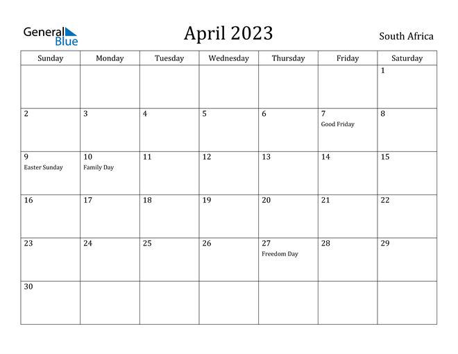 Free Printable 2023 Monthly Calendar With Holidays South Africa