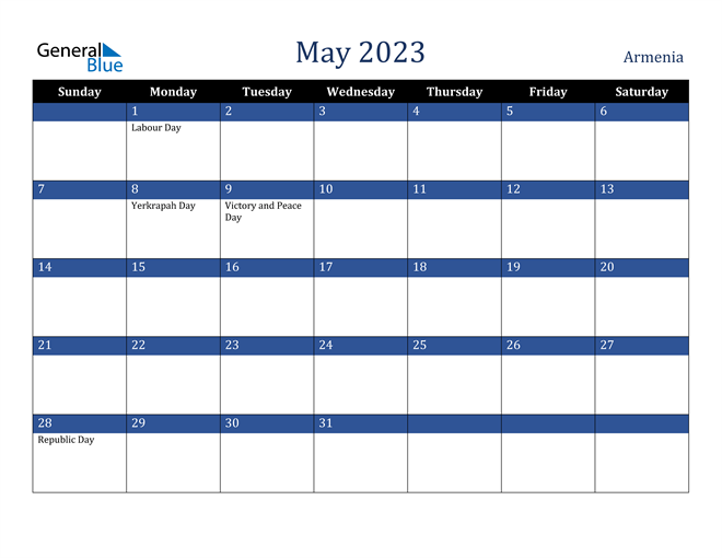 May 2023 Armenia Calendar