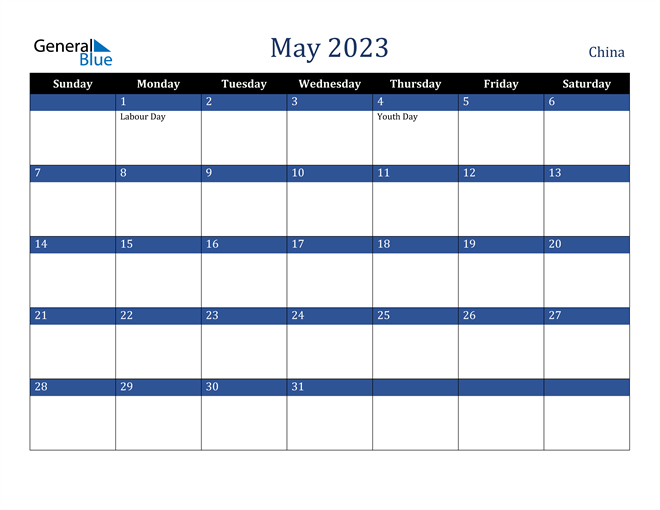 May 2023 China Calendar
