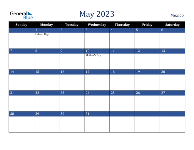 May 2023 Calendar with Mexico Holidays