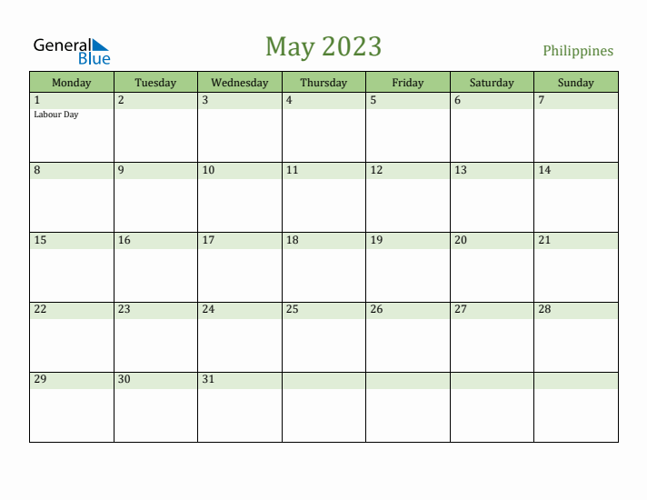 May 2023 Calendar with Philippines Holidays