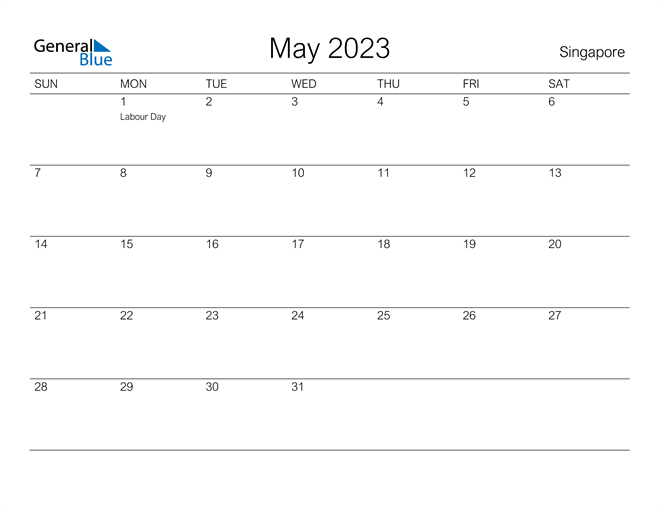 singapore may 2023 calendar with holidays