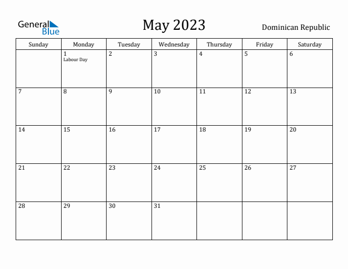 May 2023 Calendar Dominican Republic