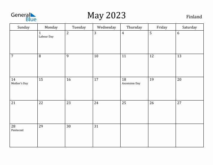 May 2023 Calendar Finland