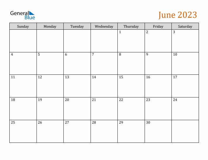 Editable June 2023 Calendar