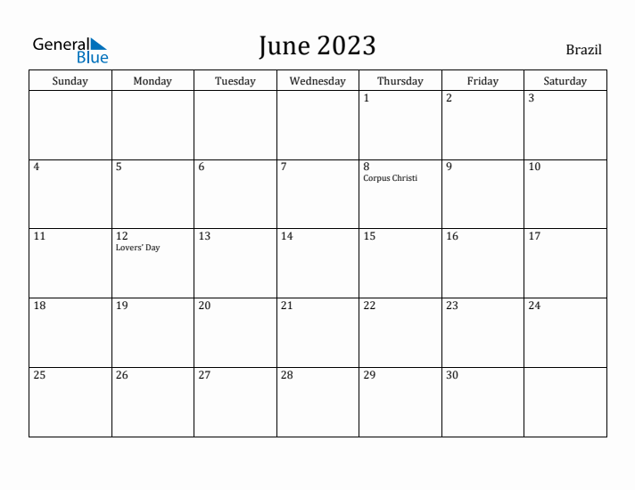 June 2023 Calendar Brazil
