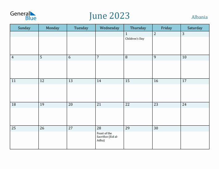 June 2023 Calendar with Holidays