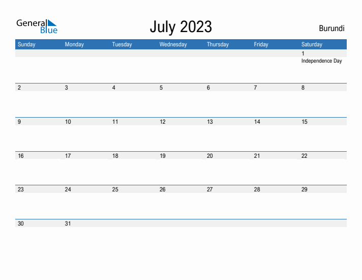 Fillable July 2023 Calendar