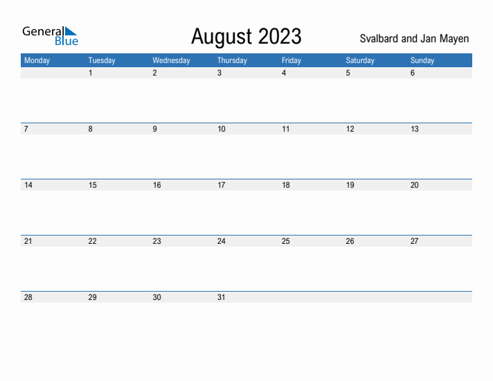 Fillable August 2023 Calendar