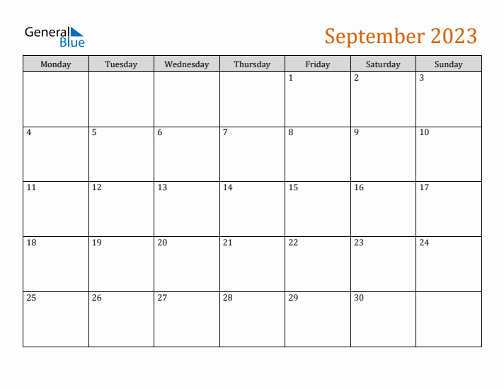 Editable September 2023 Calendar