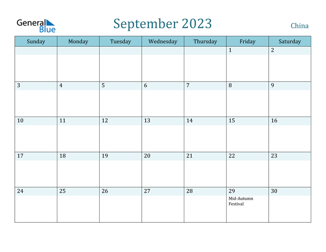 September 2023 Calendar with Holidays in PDF, Word, and Excel