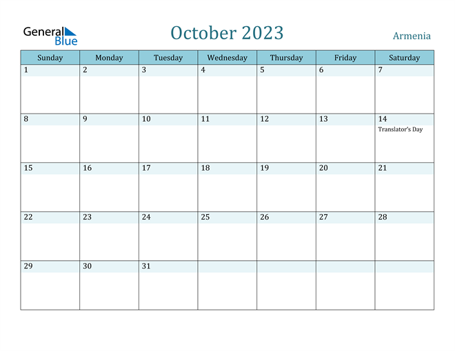 October 2023 Calendar with Holidays in PDF, Word, and Excel