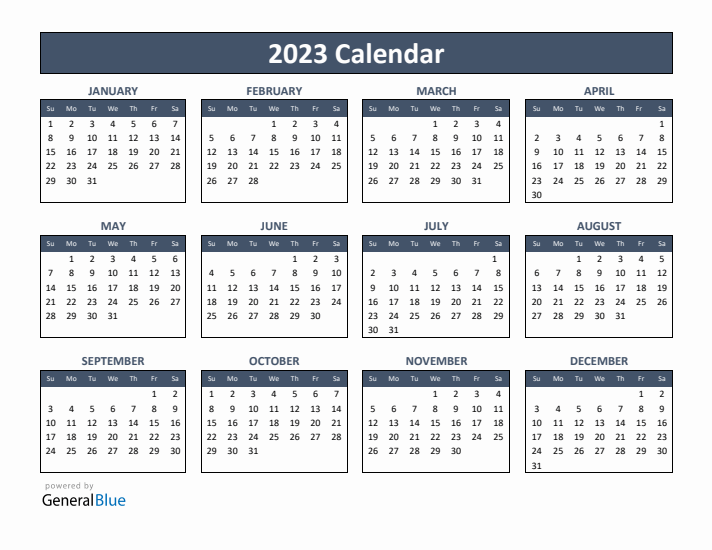 Free 2023 Calendars in PDF, Word, Excel