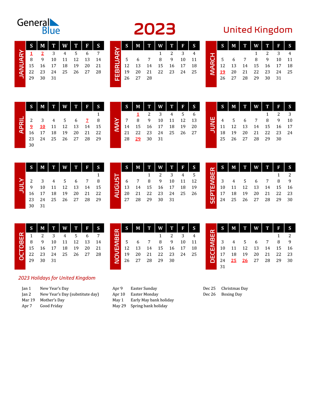 2023 Calendar Events Uk 2023 United Kingdom Calendar With Holidays