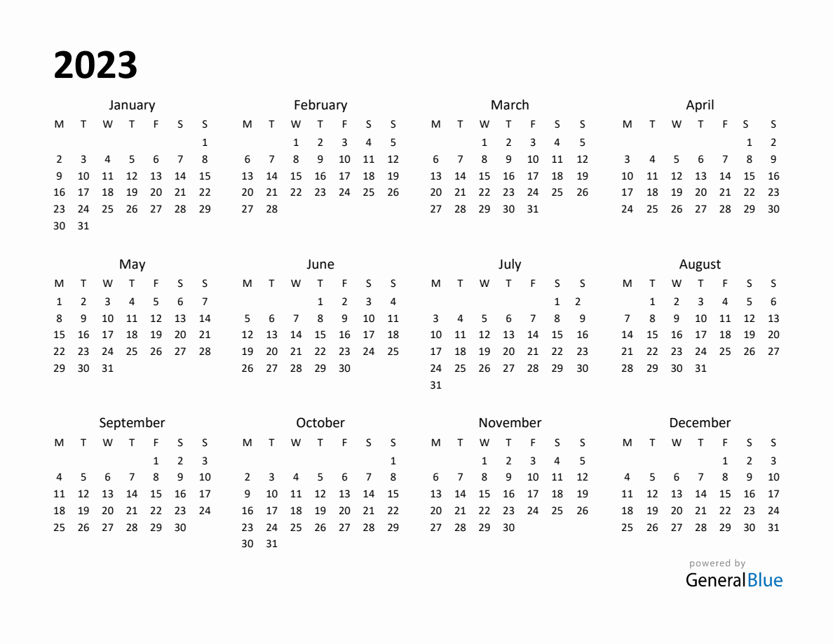 Year Planner 2023 Template