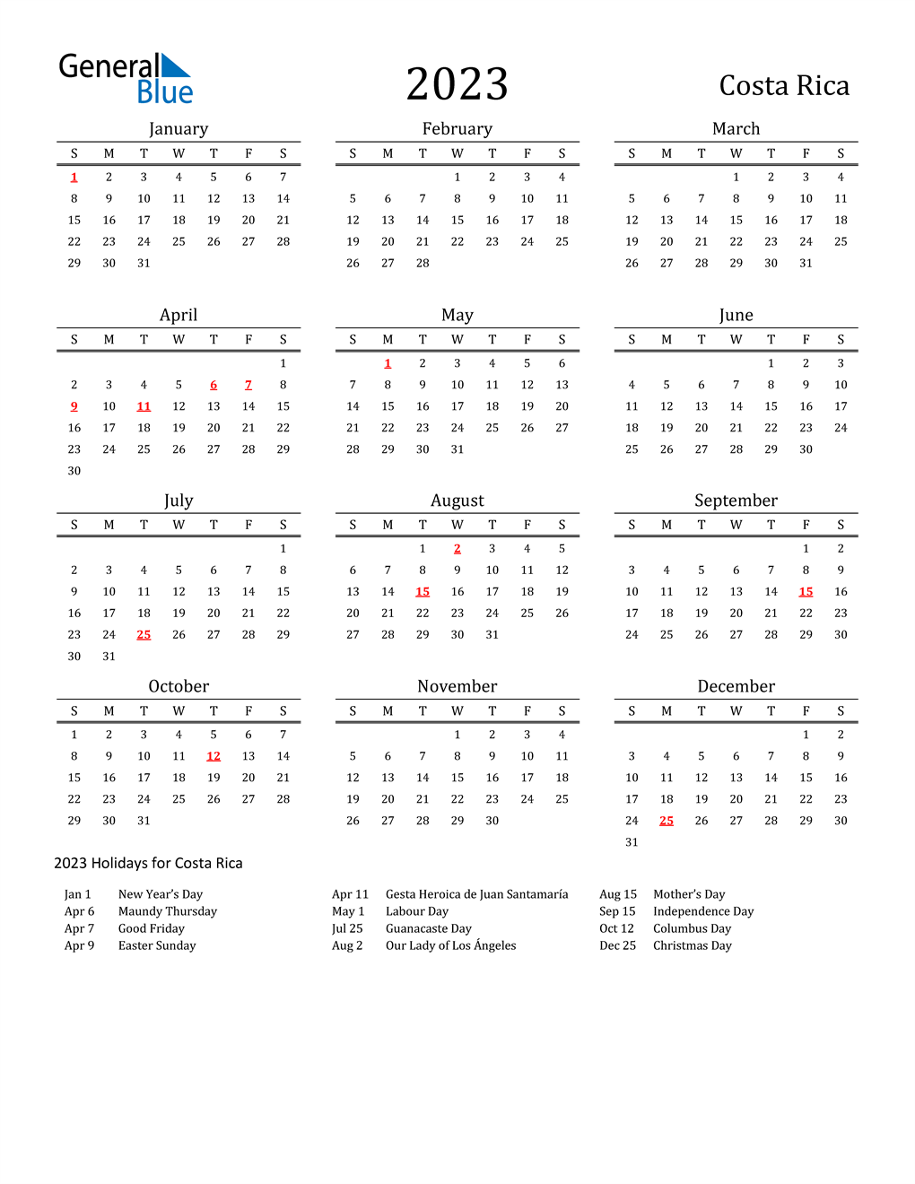 2023-costa-rica-calendar-with-holidays